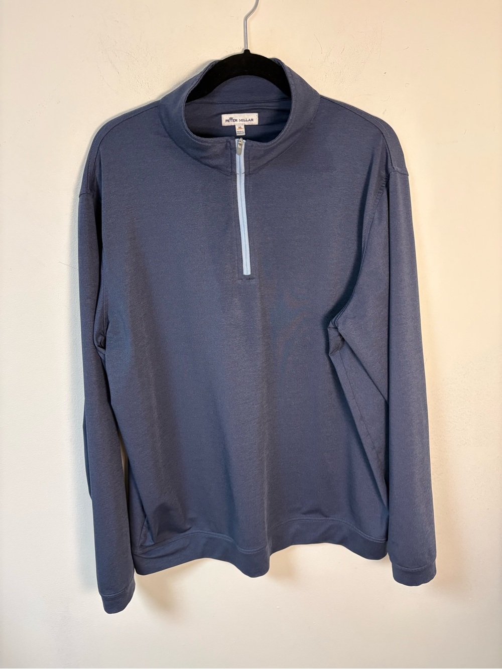 Peter Millar Navy Quarter-Zip Performance Sweater XL